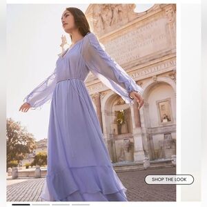 LOFT Light BlueLong Sleeve Dress